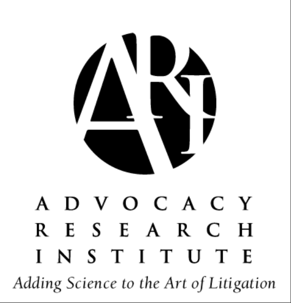 A black and white logo for the advocacy research institute