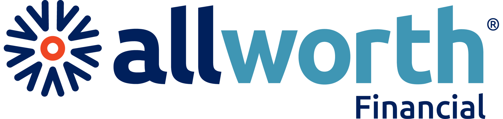 A logo for allworth financial with a sun on it