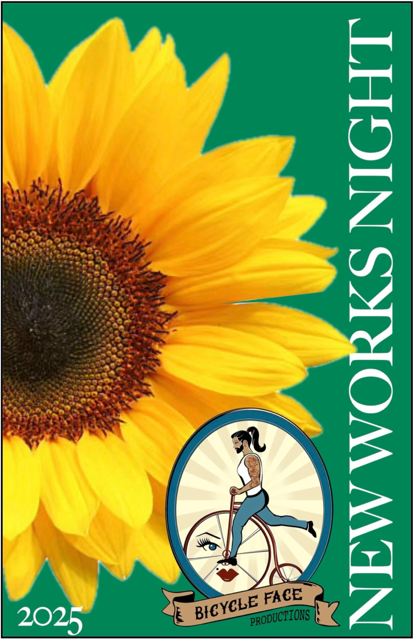 Poster: Sunflower, cyclist logo, 