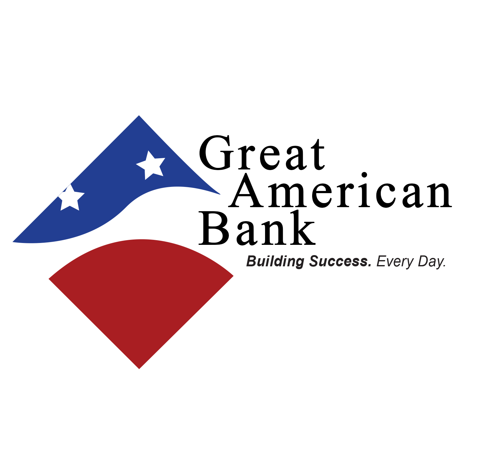 A logo for great american bank building success every day