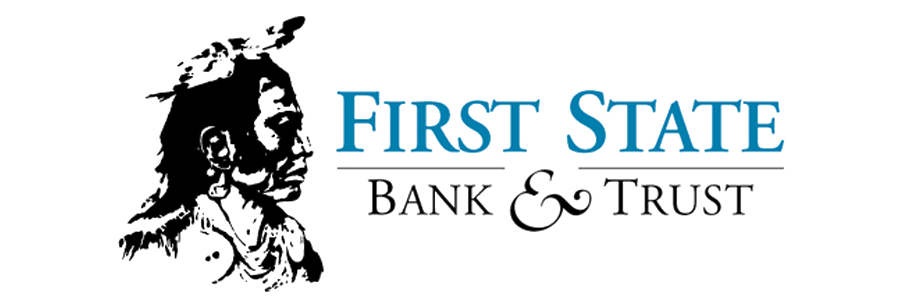 The first state bank and trust logo has a native american on it.