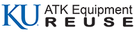 The ku atk equipment reuse logo is blue and black on a white background.