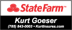 A state farm logo with kurt goeser 's phone number