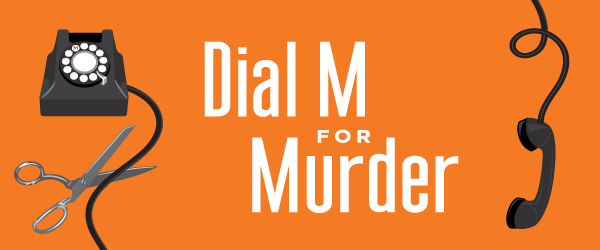 A retro rotary telephone, scissors, and a disconnected receiver on an orange background, titled 