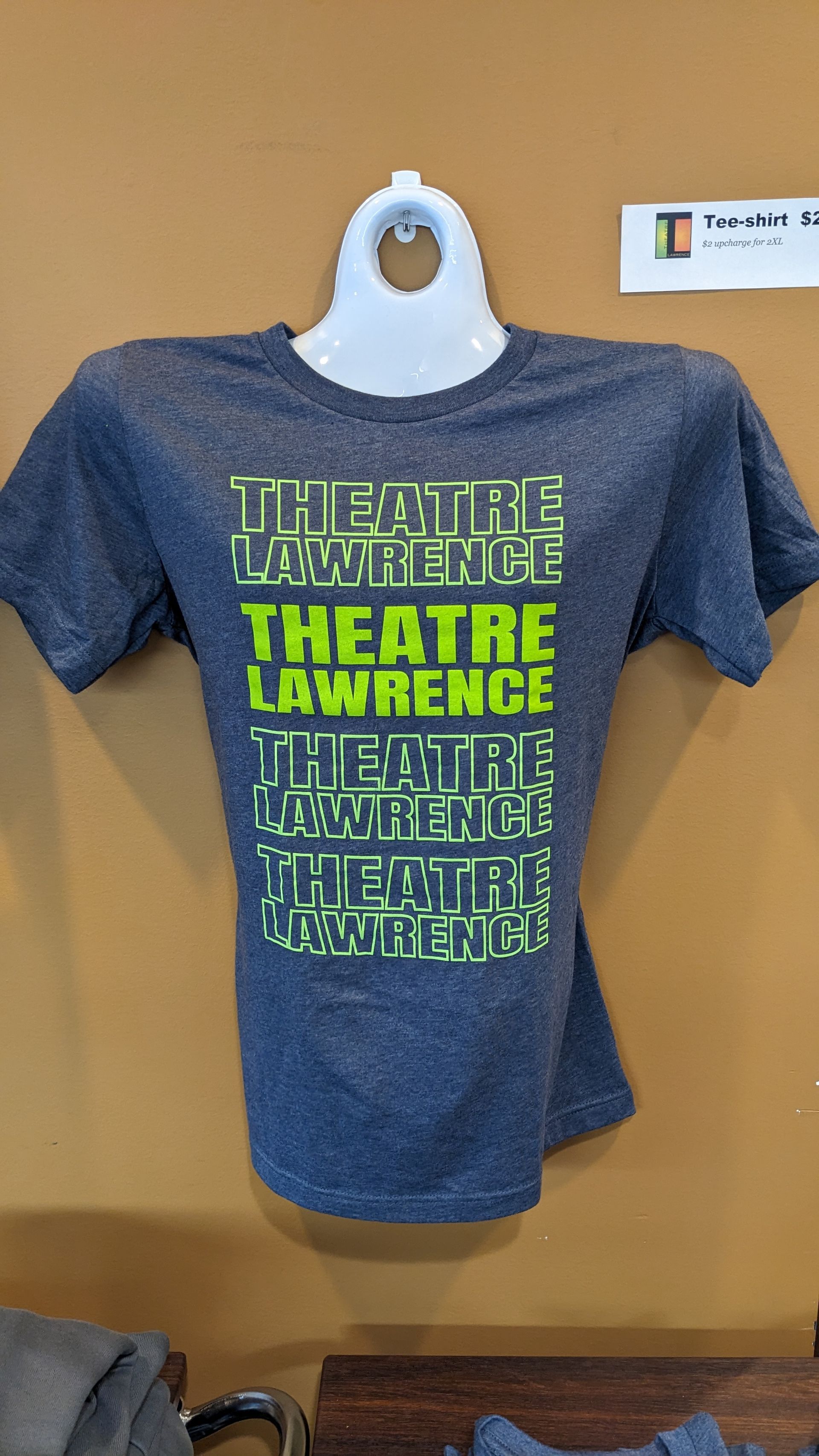 A gray t-shirt on a mannequin displays 