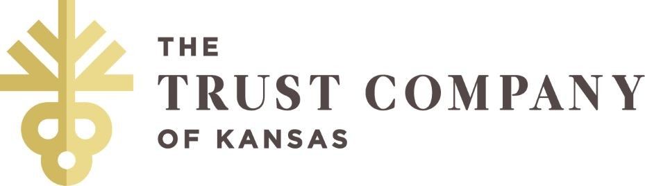 A logo for the trust company of kansas with a cross on it.