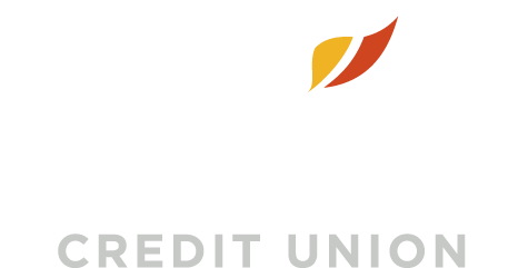 The logo for the credit union has a leaf on it.