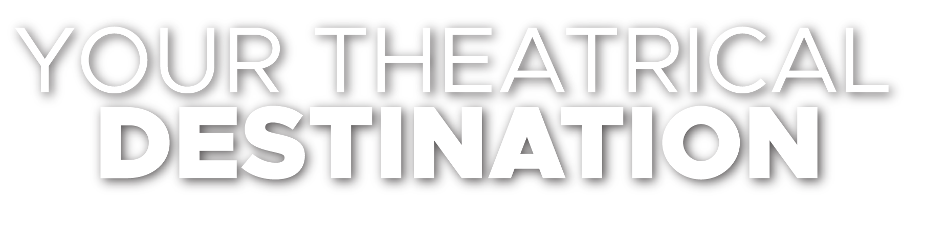 The word extraordinary theatre is written in white letters on a white background.