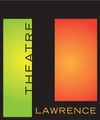 A logo for the lawrence theatre with a green and orange square