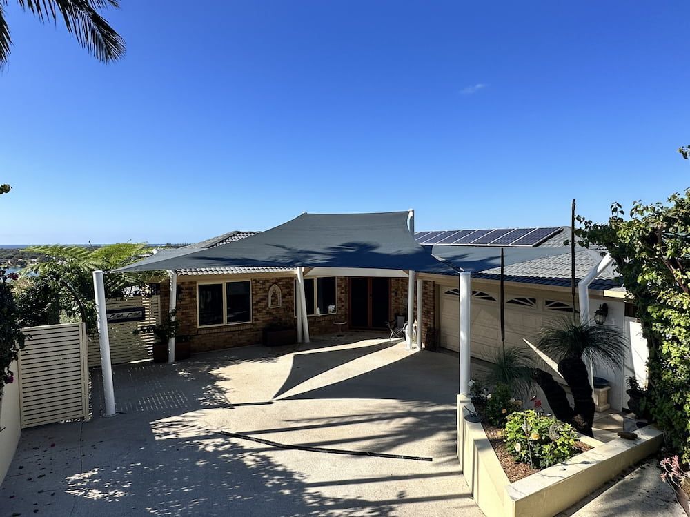 A House With A Canopy Over The Driveway — SPF Shades and Sails in Tweed Heads West, NSW