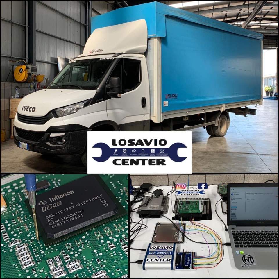 Riparazione furgone blu