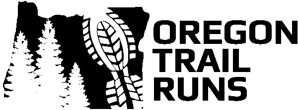 A black and white logo for the oregon trail runs.