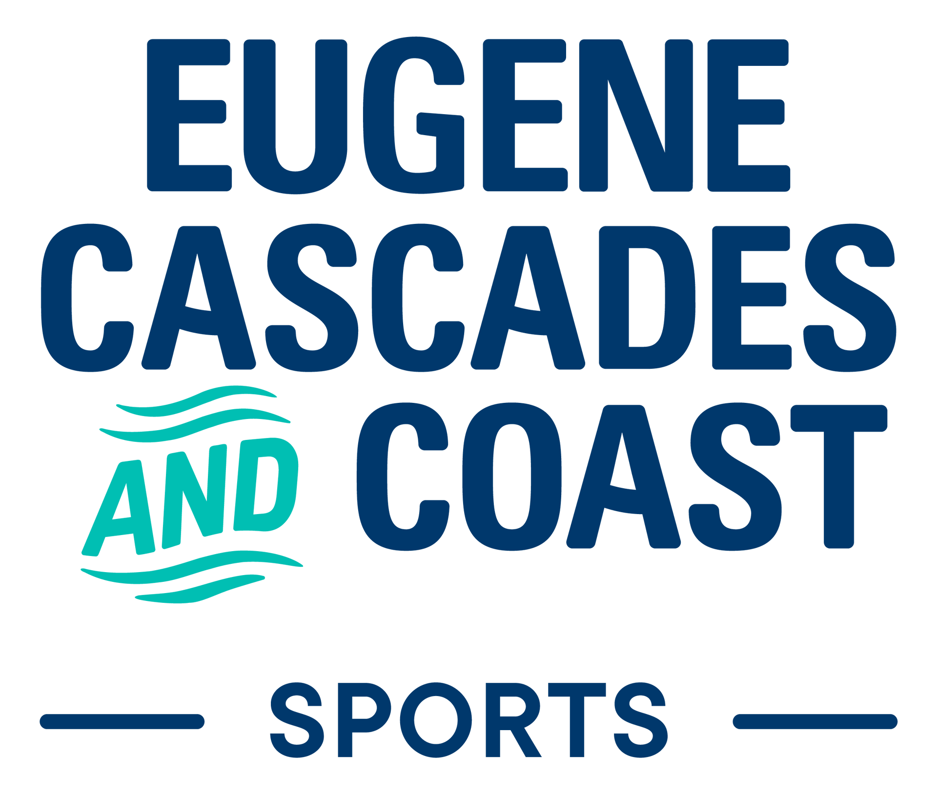 The logo for the eugene cascades and coast sports commission