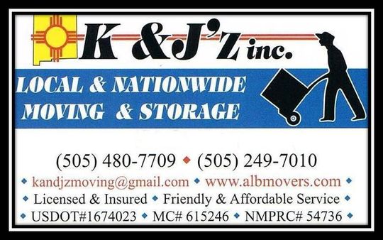 Calling Card — Albuquerque, NM — K & J'Z Moving Services