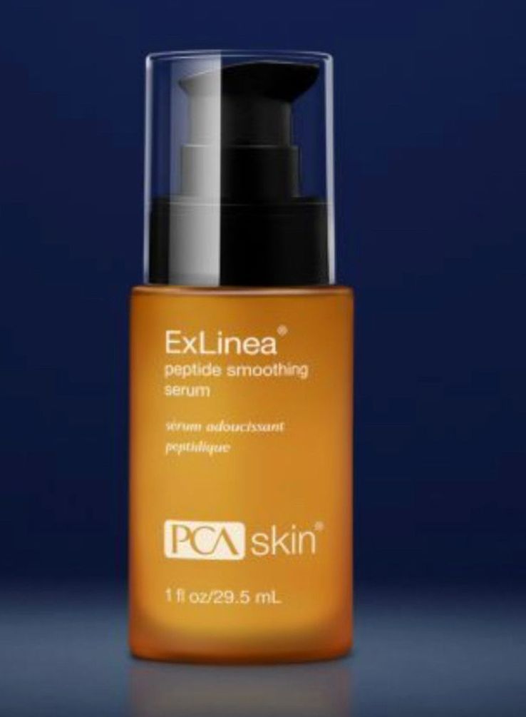 A bottle of pca skin exlinea peptide smoothing serum