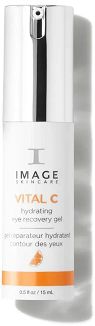 A bottle of image vital c hydrating gel on a white background.