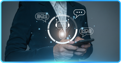 Man looking at a tablet, working at a desk in an office.