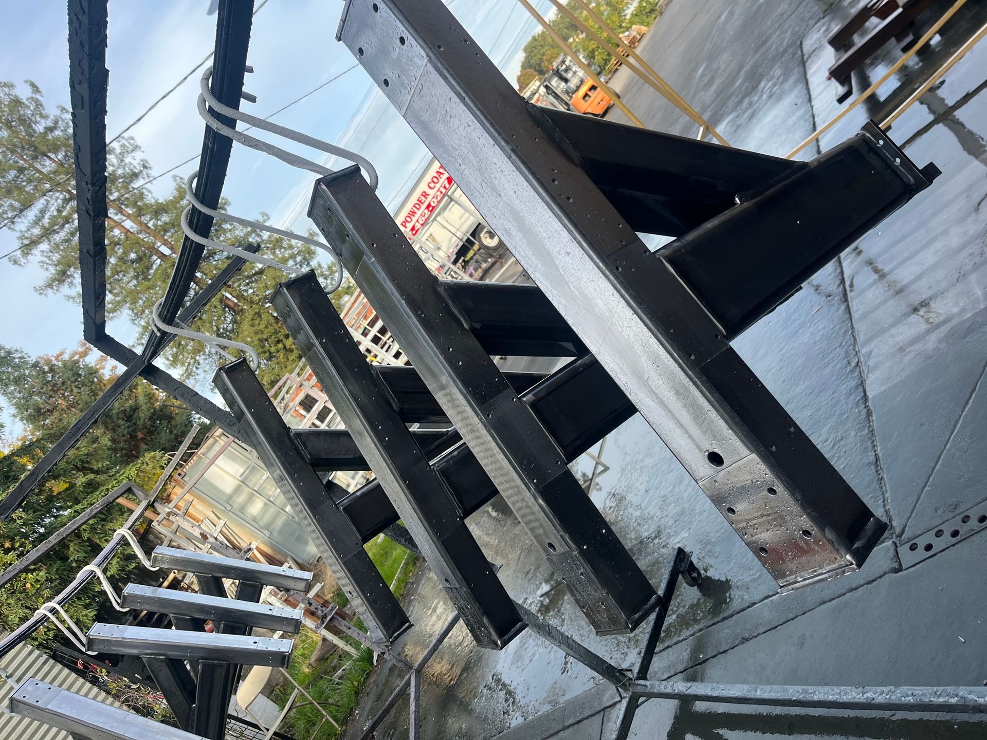 A bunch of metal pieces are stacked on top of each other