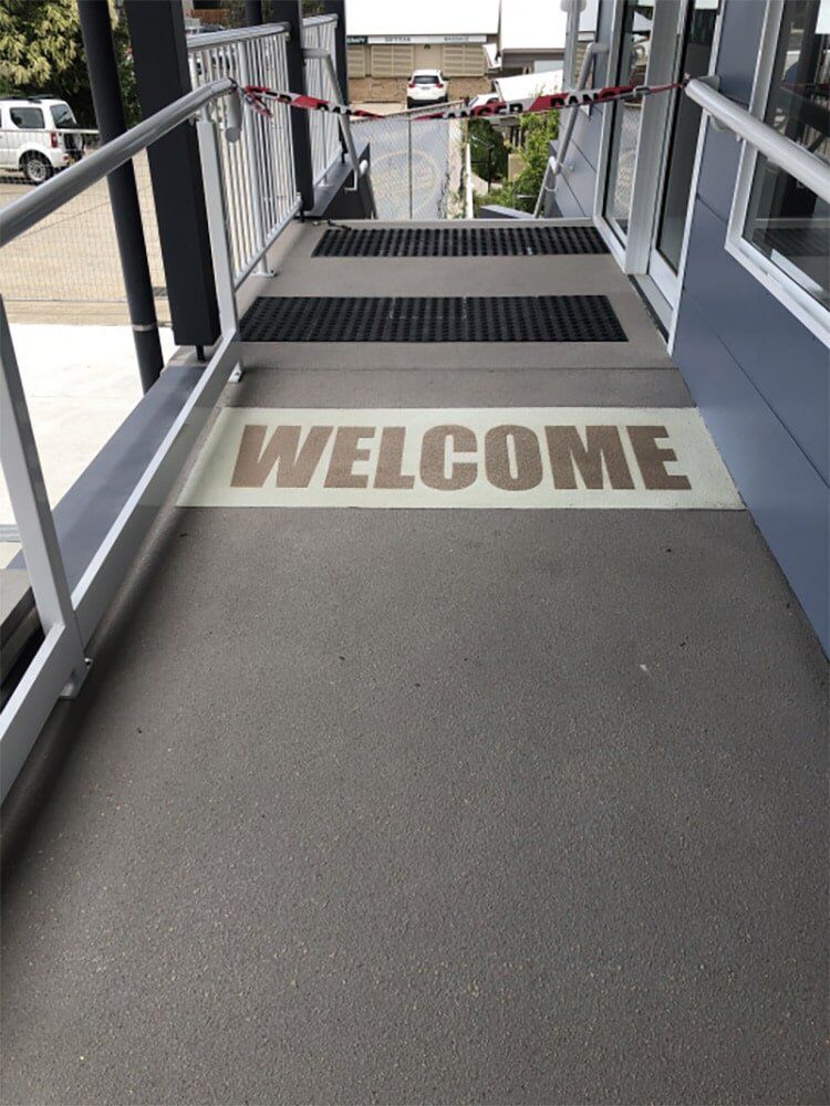 Pathway with Welcome Mat — Concrete Services In Northern Rivers, NSW