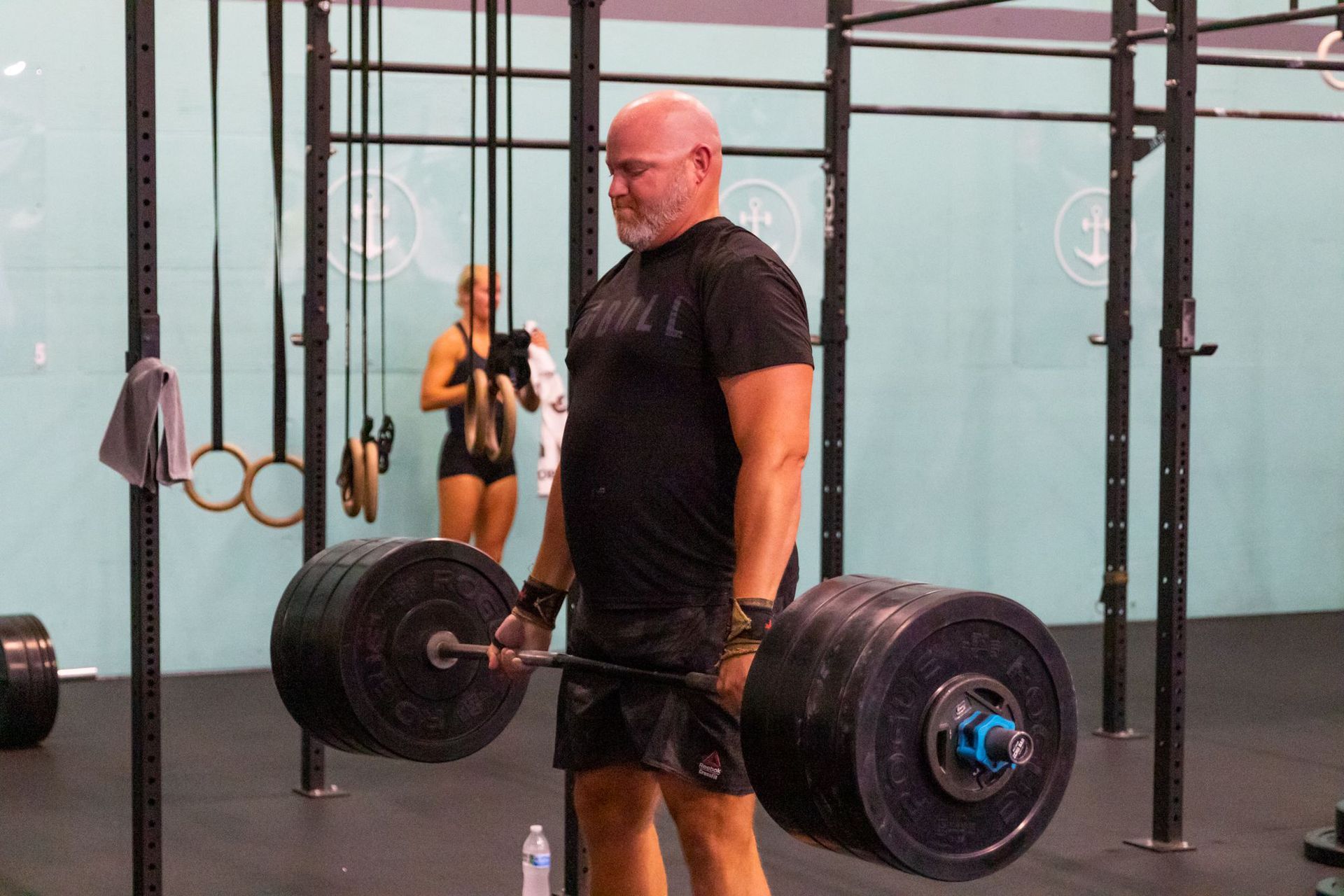 A man lifting weights.
