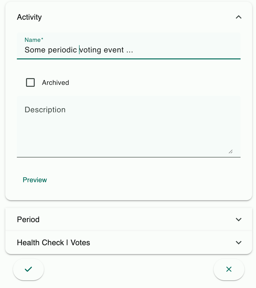 Snap voting survey configuration