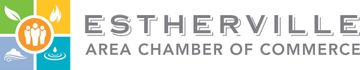 The logo for the estherville area chamber of commerce