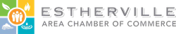 The logo for the estherville area chamber of commerce