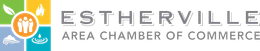 The logo for the estherville area chamber of commerce