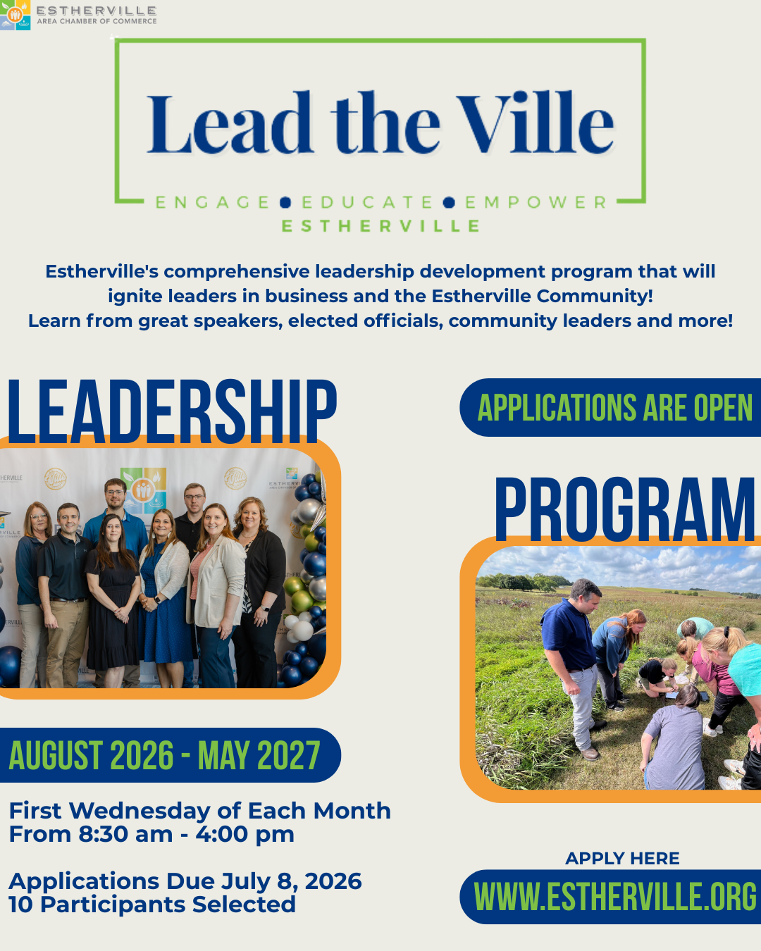 A flyer for a lead the ville leadership program
