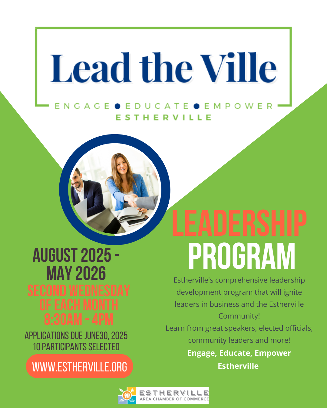 A flyer for a lead the ville leadership program