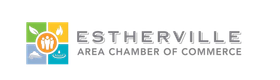 The logo for the estherville area chamber of commerce