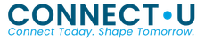 Logo for Connect-U: teal text on white, 