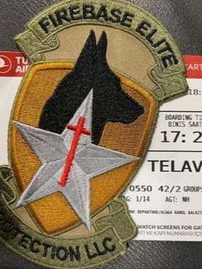 A patch that says firebase elite on it