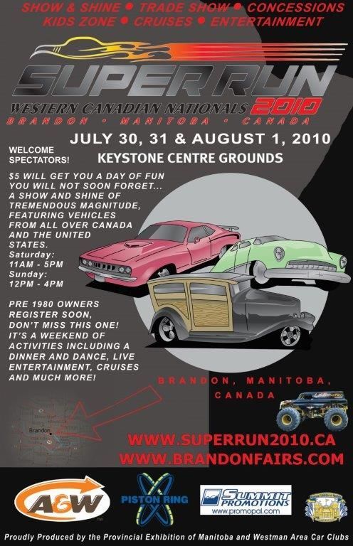 A poster for the super run 2010 in manitoba canada