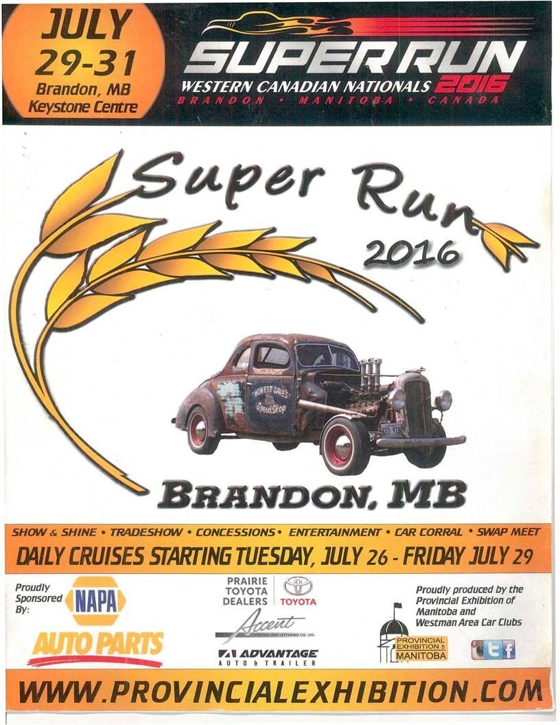 A poster for the super run 2016 in brandon mb