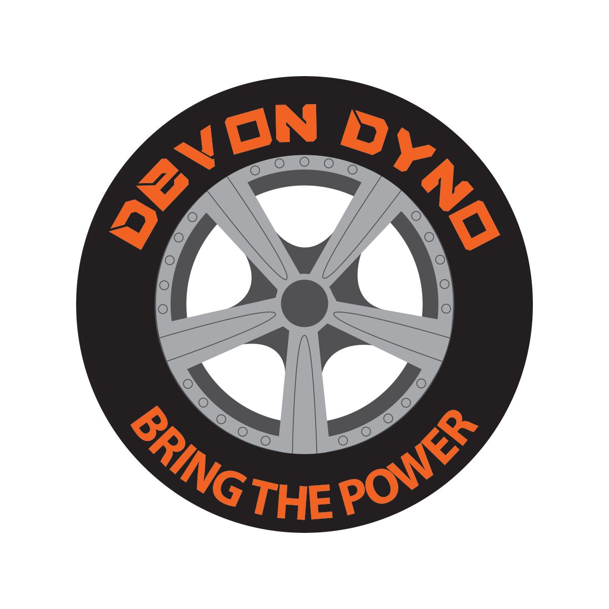 A logo for devon dyno that says bring the power