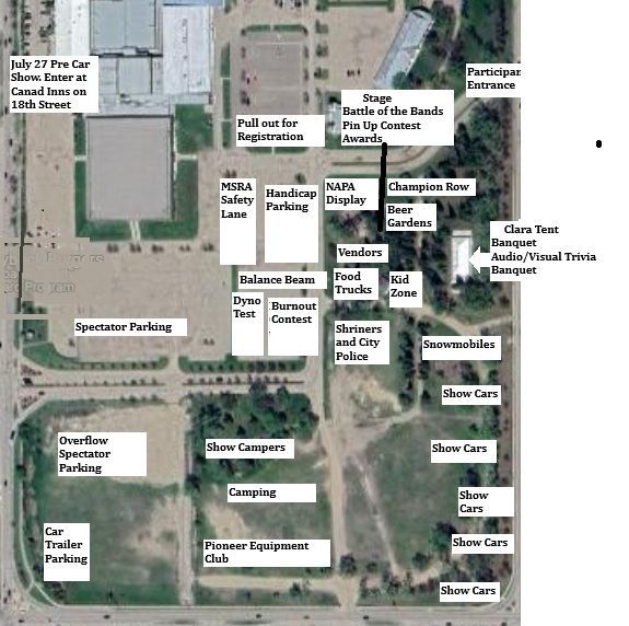 A map of the parking lot for WCN