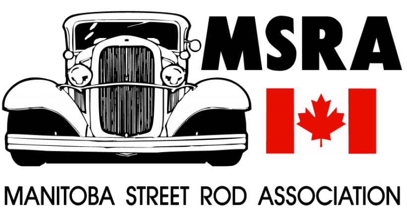 A black and white logo for the manitoba street rod association