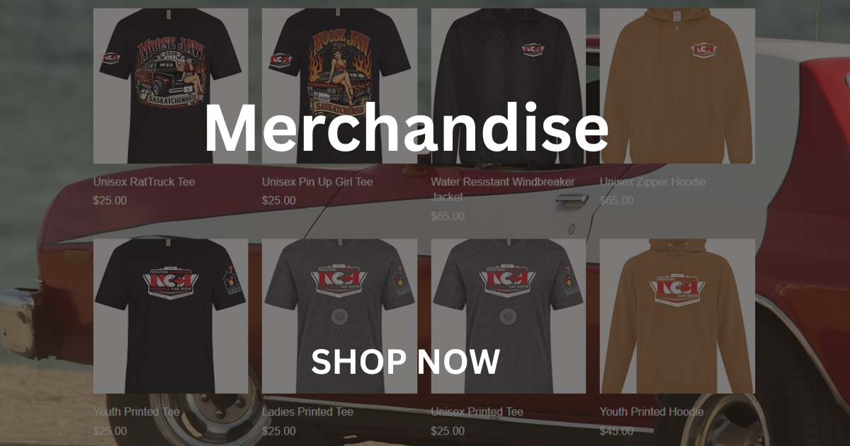Merchandise shop banner showing graphic T-shirts and sweatshirts with a “SHOP NOW” button