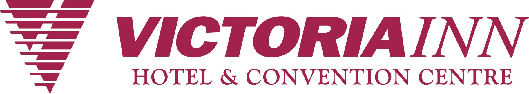 A logo for the victoria inn hotel and convention centre