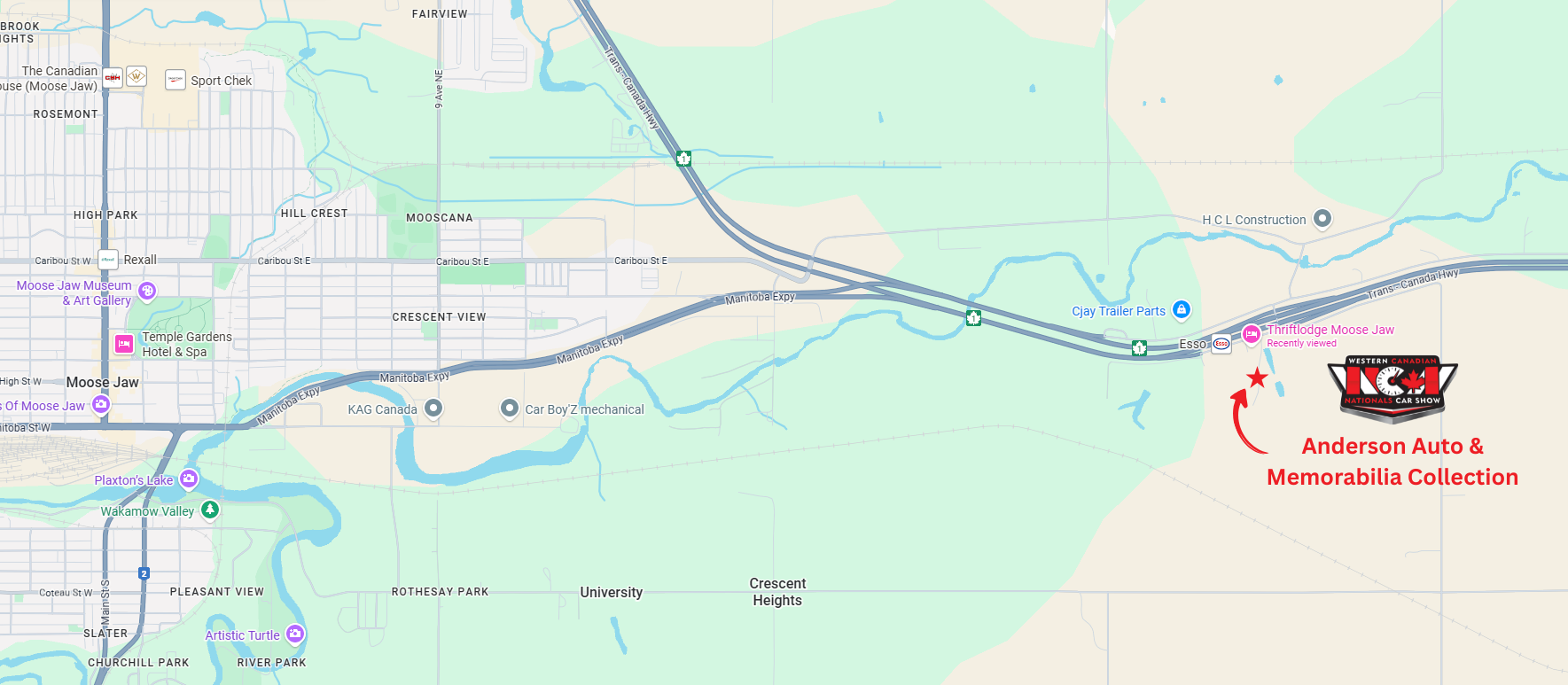 Map of a location, with a logo of