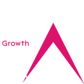 Learning for growth logo. A hand holding a small amount of soil with a plant with two leaves growing from it.