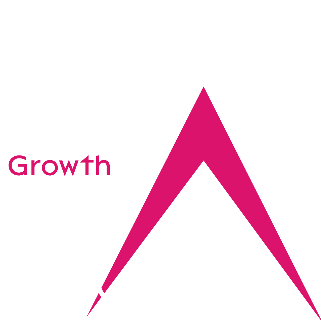 Learning for growth logo. A hand holding a small amount of soil with a plant with two leaves growing from it.