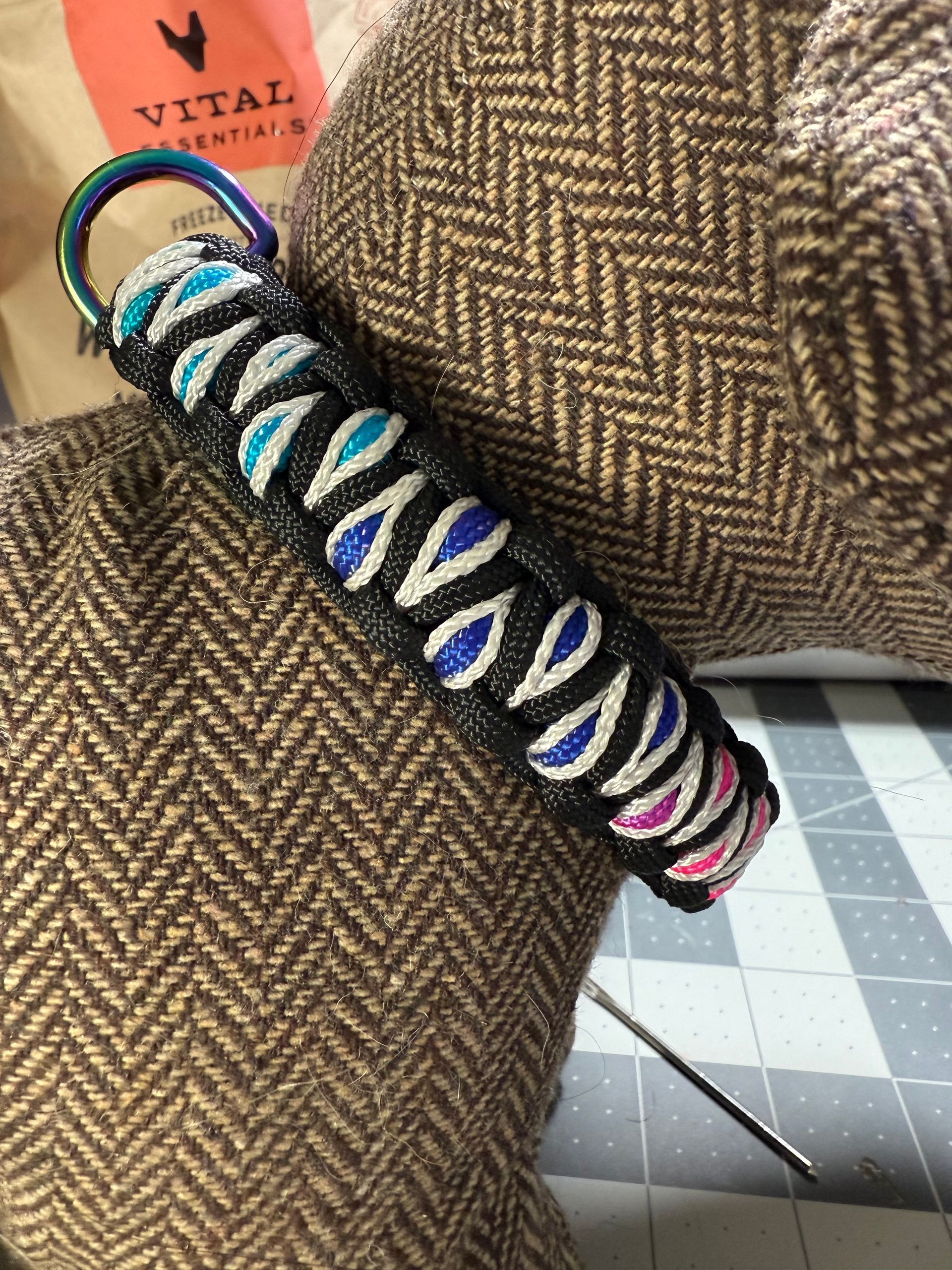 black and neon blues dog collar