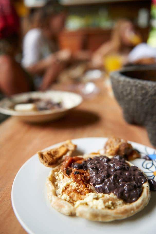 A close up of a plate of food on a table.