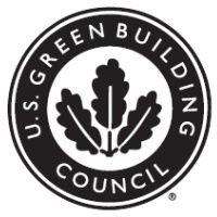 A black and white logo for the u.s. green building council.
