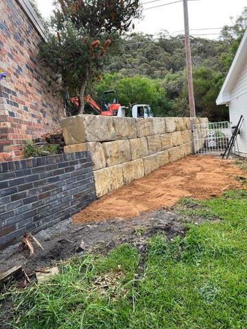 Pattern Retaining Wall — Central Coast NSW — Anton Constructions Pty Ltd