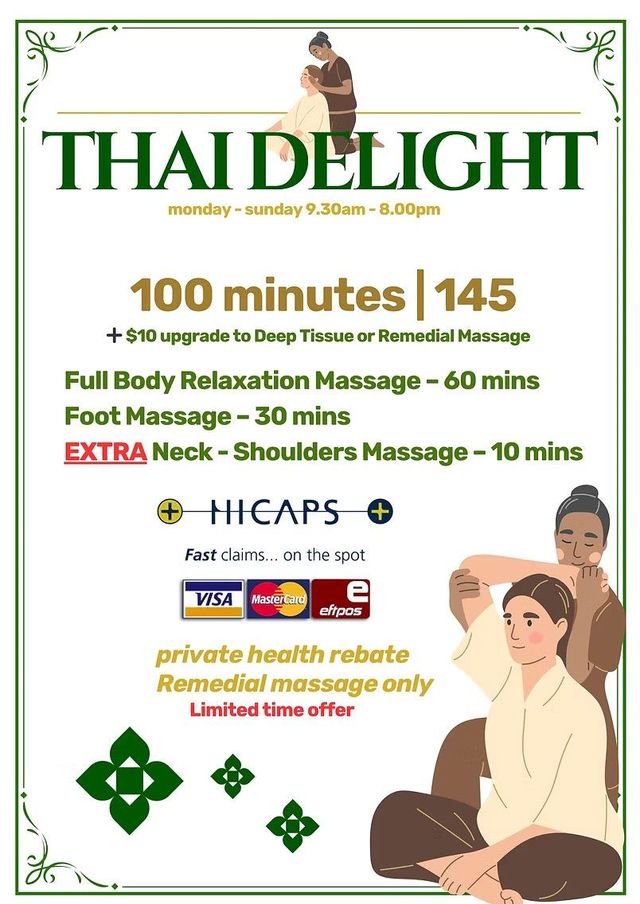 Promotion at Thai Delight Therapeutic Massage