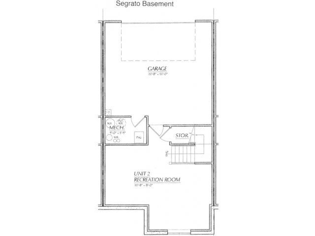 Segrato three bedroom town home floor plan