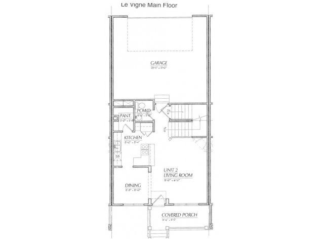 Villa La Vigne townhome floor plan with no basement